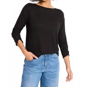 NEW NIC + ZOE easy cozy top in black onxy